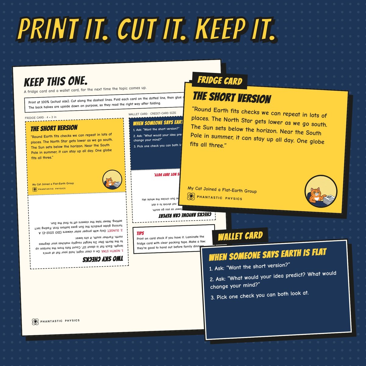 Print it, cut it, keep it: the fridge card and the wallet card